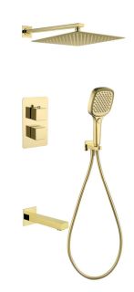 Душевая система скрытого монтажа Grocenberg GB5050GO с Термостатом Vernet (Франция) Золото